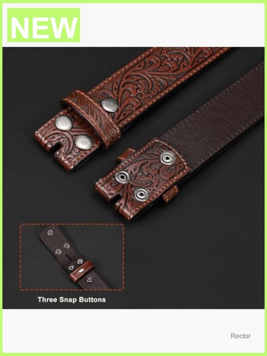 3 Pack Western Leather Belts Without Buckle - Embossed Cowboy Belt Straps 1.5 Amazon.com: TRIWORKS Western Belt Strap for Men without  main image 4